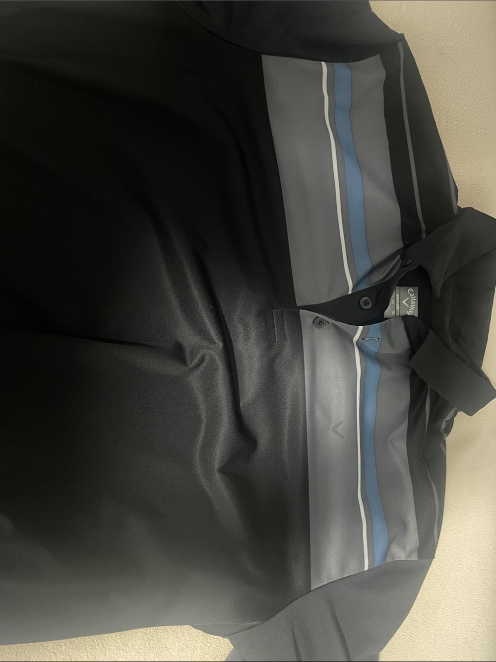 Callaway Black Polo with Gray and Blue Panels